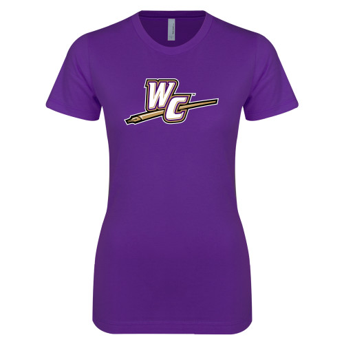  Next Level Womens Purple Boyfriend Tee - WC with Pen