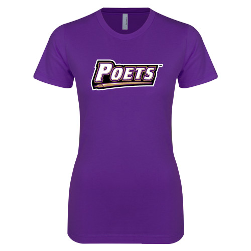  Next Level Womens Purple Boyfriend Tee - Poets