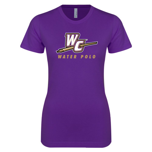  Next Level Womens Purple Boyfriend Tee - Water Polo
