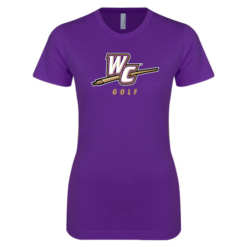  Next Level Womens Purple Boyfriend Tee - Golf