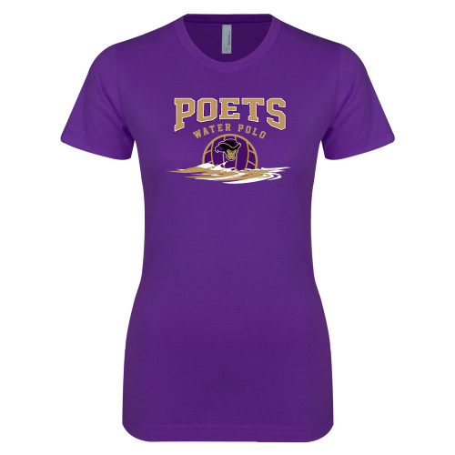 Next Level Womens Purple Boyfriend Tee - Water Polo