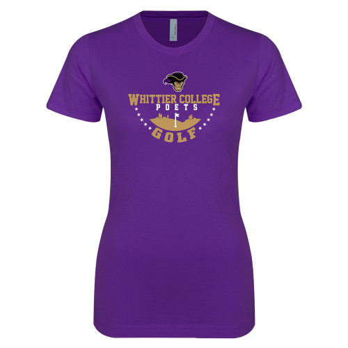  Next Level Womens Purple Boyfriend Tee - Golf