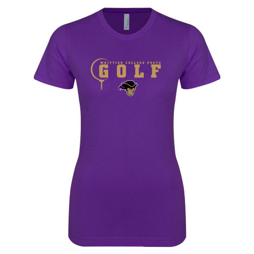  Next Level Womens Purple Boyfriend Tee - Golf