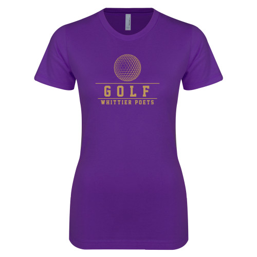  Next Level Womens Purple Boyfriend Tee - Golf