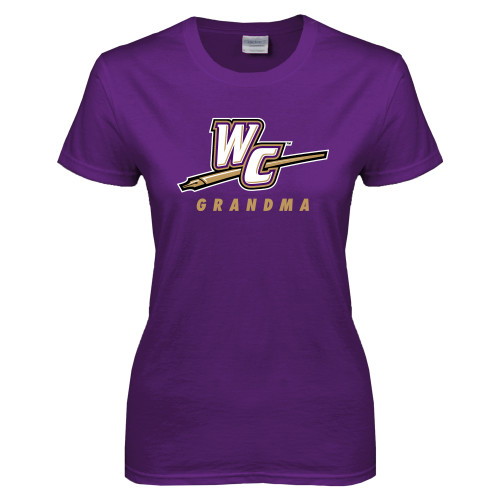  Womens Purple Short Sleeve Tee - Grandma