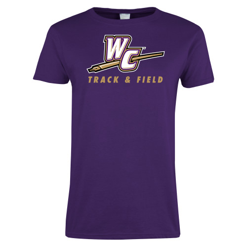  Womens Purple Short Sleeve Tee - Track & Field