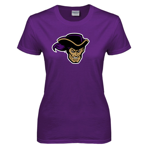  Womens Purple Short Sleeve Tee - Poet Head