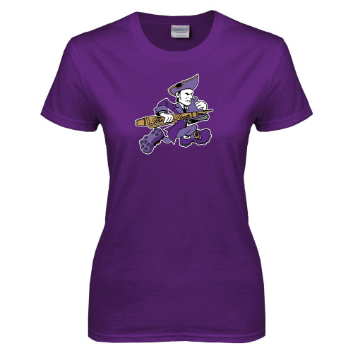  Womens Purple Short Sleeve Tee - Retro Poet