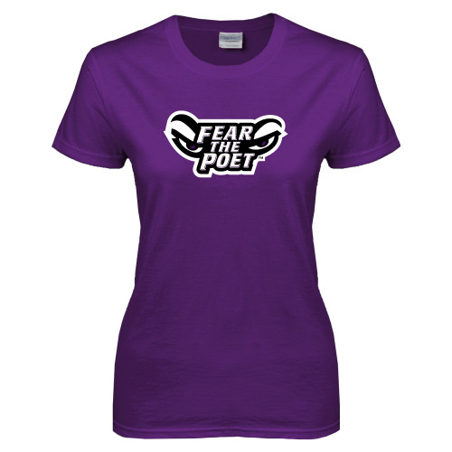  Womens Purple Short Sleeve Tee - Fear the Poet