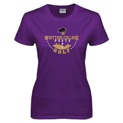  Womens Purple Short Sleeve Tee - Golf