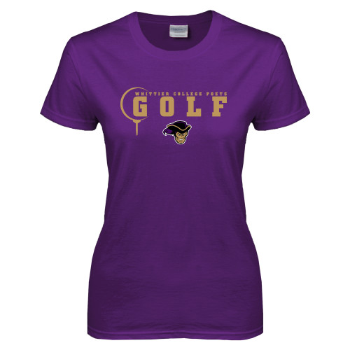  Womens Purple Short Sleeve Tee - Golf