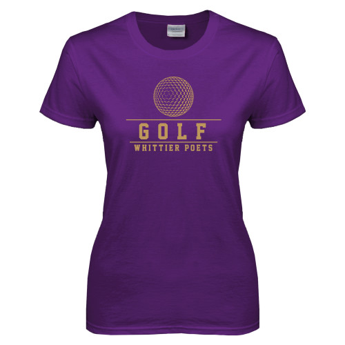  Womens Purple Short Sleeve Tee - Golf