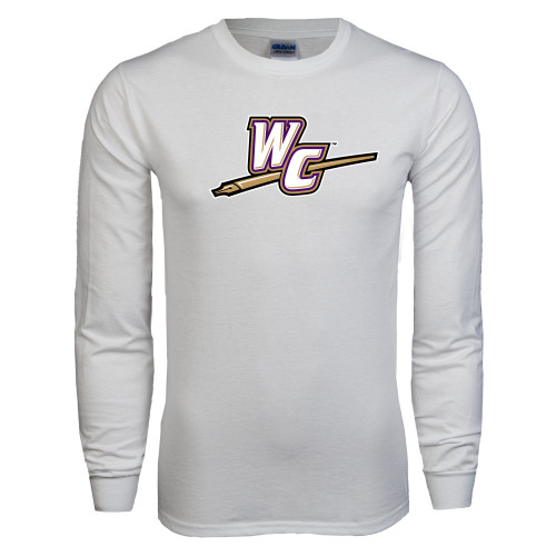  White Long Sleeve T Shirt - WC with Pen