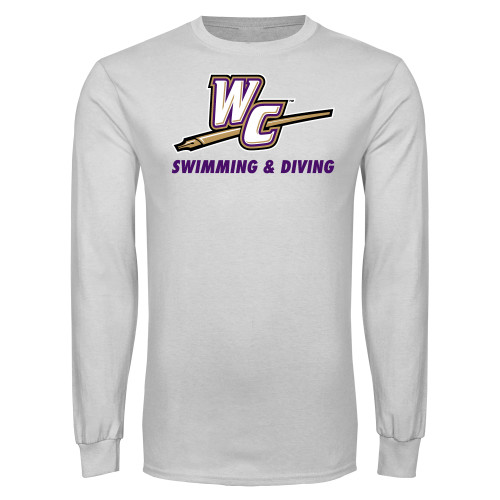  White Long Sleeve T Shirt - Swim & Dive