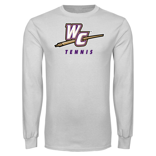  White Long Sleeve T Shirt - Tennis