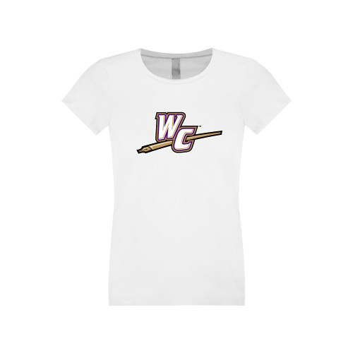 Next Level Girls White Fashion Fit T Shirt - WC with Pen