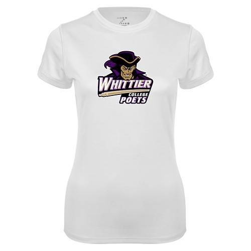  Womens White Performance Tee - Primary Mark