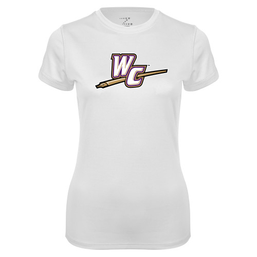  Womens White Performance Tee - WC with Pen