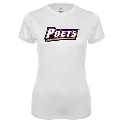  Womens White Performance Tee - Poets