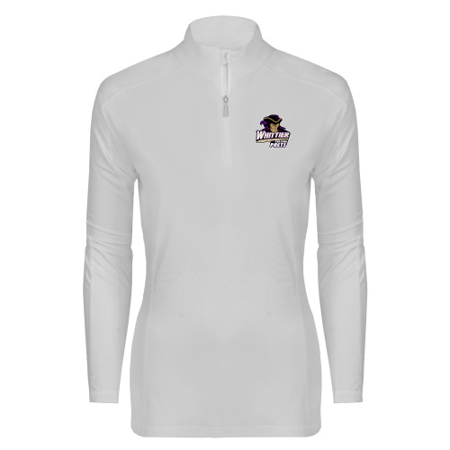  Syntrel Womens White Interlock 1/4 Zip - Primary Mark