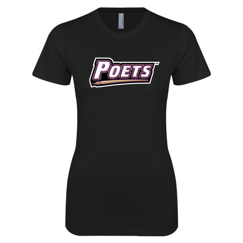  Next Level Womens Black Boyfriend Tee - Poets