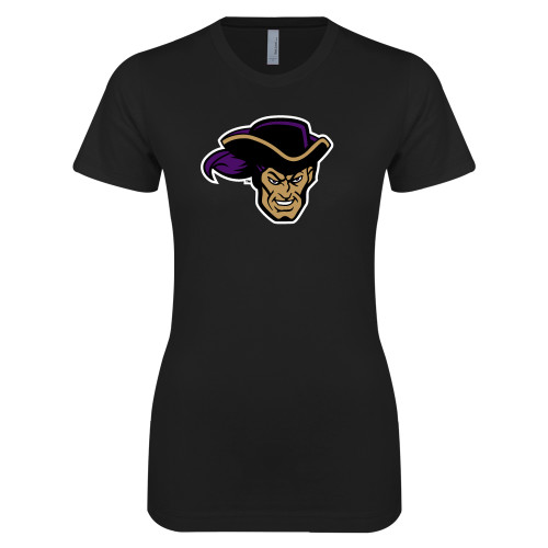  Next Level Womens Black Boyfriend Tee - Poet Head