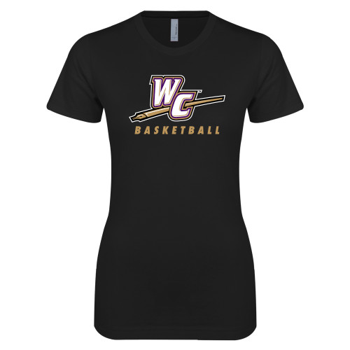  Next Level Womens Black Boyfriend Tee - Basketball