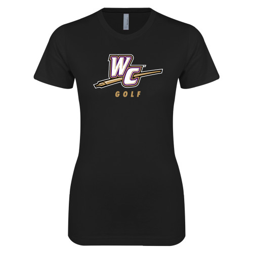  Next Level Womens Black Boyfriend Tee - Golf