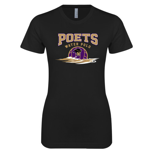  Next Level Womens Black Boyfriend Tee - Water Polo