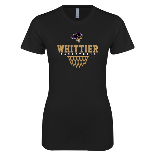  Next Level Womens Black Boyfriend Tee - Basketball