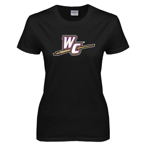  Womens Black Short Sleeve Tee - WC with Pen