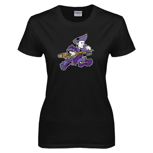  Womens Black Short Sleeve Tee - Retro Poet
