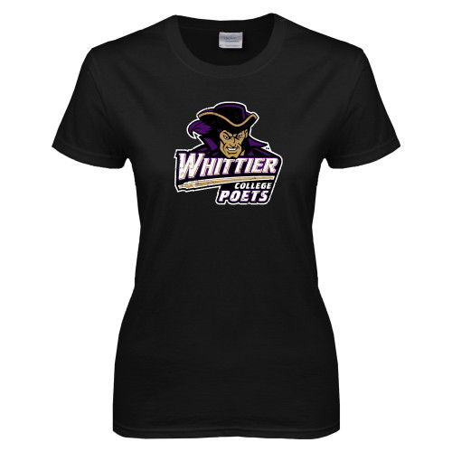  Womens Black Short Sleeve Tee - Primary Mark Distressed