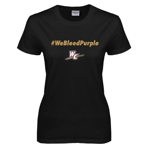  Womens Black Short Sleeve Tee - We Bleed Purple