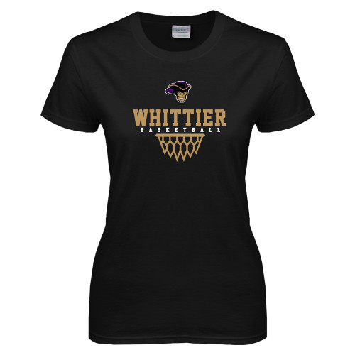  Womens Black Short Sleeve Tee - Basketball