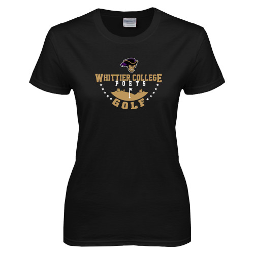  Womens Black Short Sleeve Tee - Golf
