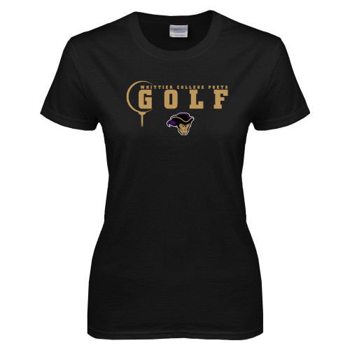  Womens Black Short Sleeve Tee - Golf
