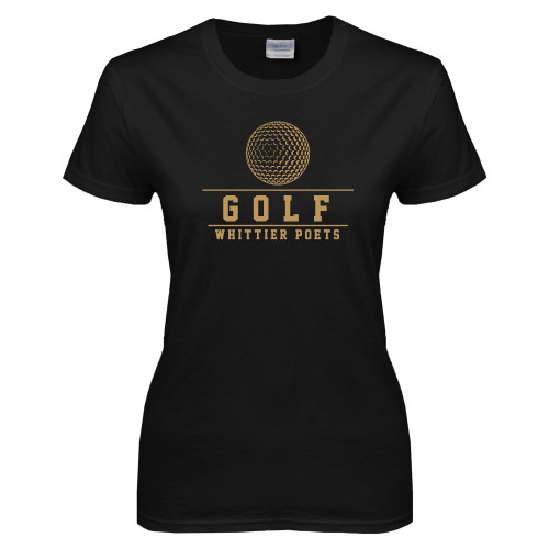  Womens Black Short Sleeve Tee - Golf