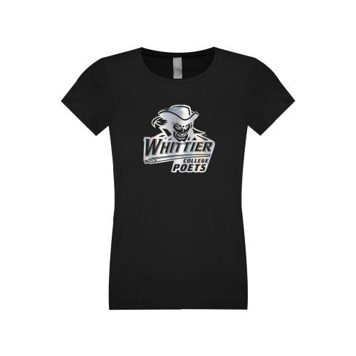  Next Level Girls Black Fashion Fit T Shirt - Primary Mark Foil