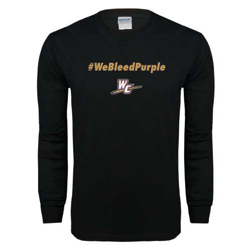  Black Long Sleeve T Shirt - We Bleed Purple