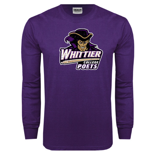  Purple Long Sleeve T Shirt - Primary Mark Distressed