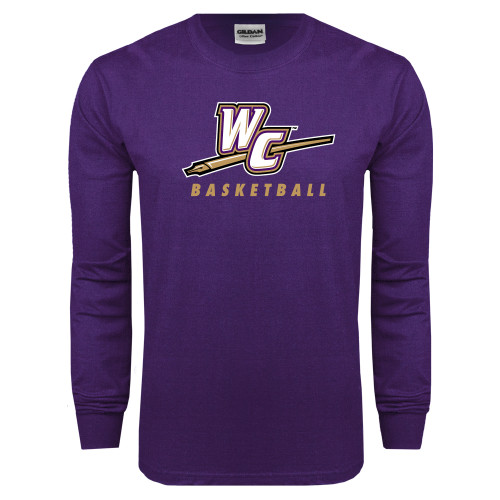  Purple Long Sleeve T Shirt - Basketball
