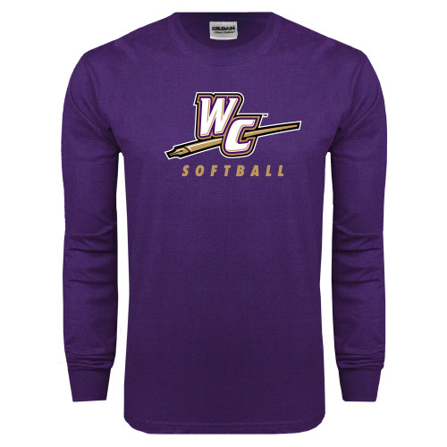  Purple Long Sleeve T Shirt - Softball