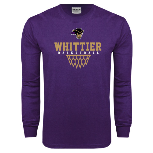  Purple Long Sleeve T Shirt - Basketball