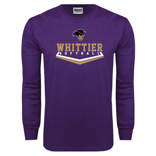  Purple Long Sleeve T Shirt - Softball