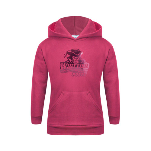  Youth Hot Pink Fleece Hoodie - Primary Mark Foil