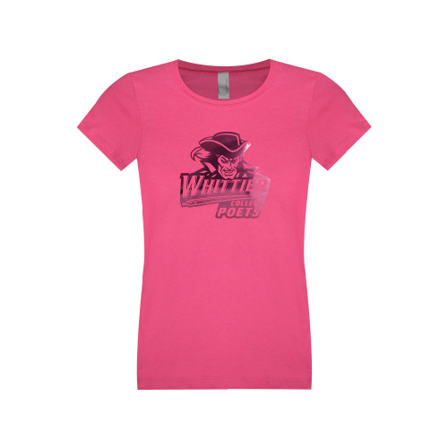  Next Level Girls Fuchsia Fashion Fit T Shirt - Primary Mark Foil