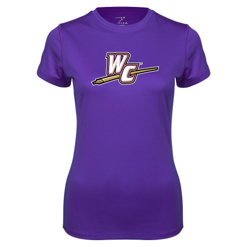  Womens Purple Performance Tee - WC with Pen