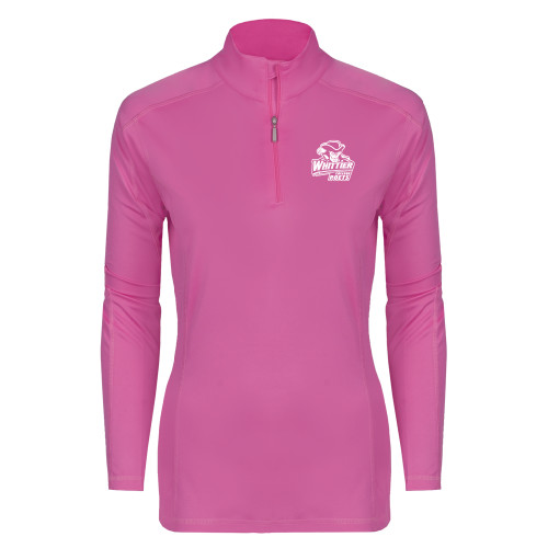  Syntrel Womens Raspberry Interlock 1/4 Zip - Primary Mark
