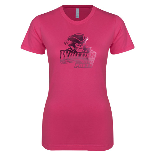  Next Level Womens Fuchsia Boyfriend Tee - Primary Mark Foil